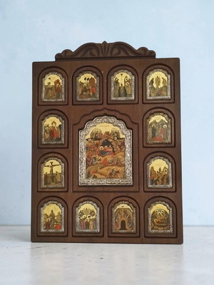 Collectible multi-themed icon The Way of Jesus with silver frame