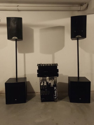 Σετ ήχου DJ σαν καινούργιο με ηχεία Martin Black Line F-10 και subwoofer T&M