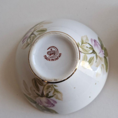 Porcelain vintage fondant dish with floral decoration used