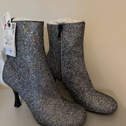 Zara disco girl boots new, multicolor silver
