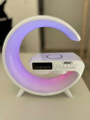 Andowl Bluetooth 4-in-1 Speaker with Wireless Charger, Alarm Clock and Clock like new