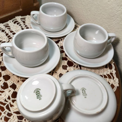 Set of 4 Vintage Ionia Porcelain Coffee Cups from 1970