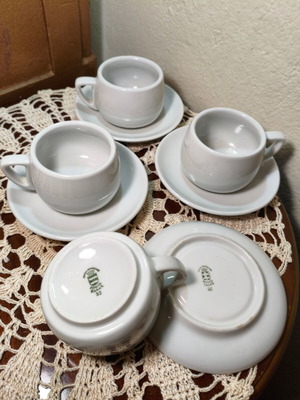 Set of 4 Vintage Ionia Porcelain Coffee Cups from 1970