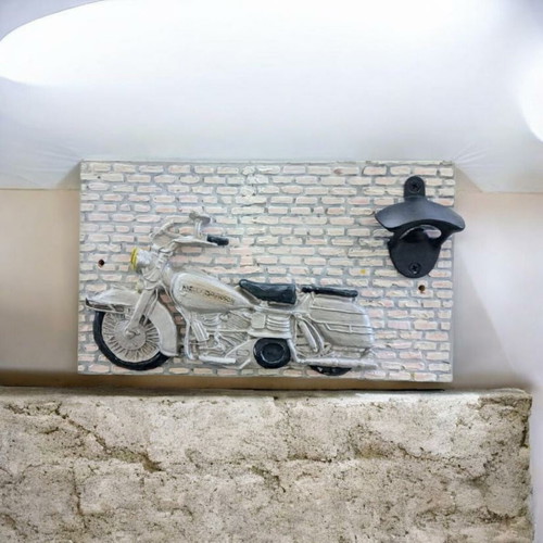 Handmade Harley Wall-Mounted Beer Opener Wood 30x17 cm new