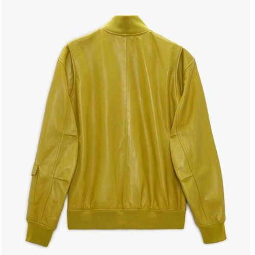 Zara leather jacket new, green