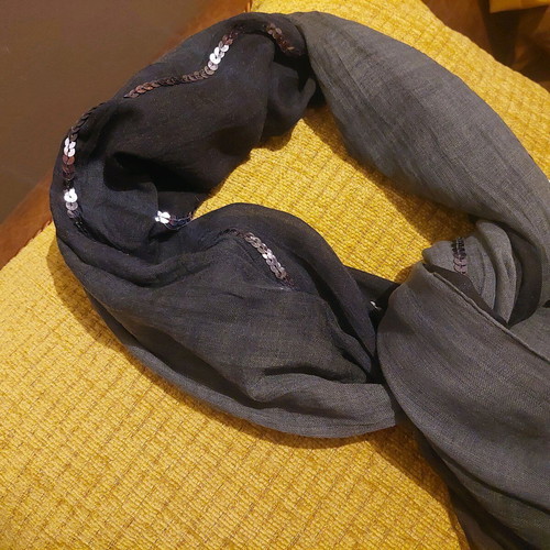 Gray black sequin scarf like new
