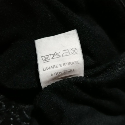 Denny Rose sleeveless blouse used, size M, black with fringes