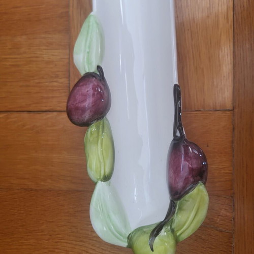 Ceramic serving platter for olives with painted olives, 45 cm