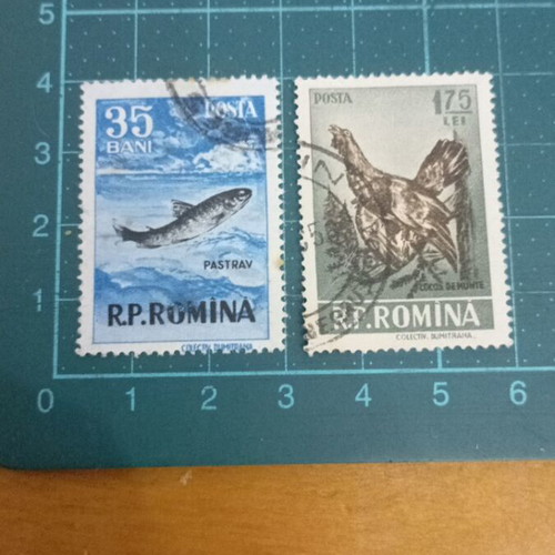Romanian stamps 1956 with game animals like new