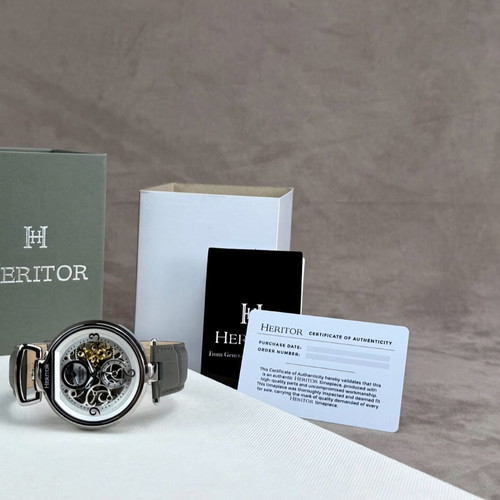 Heritor Lincoln automatic watch unisex, grey, new