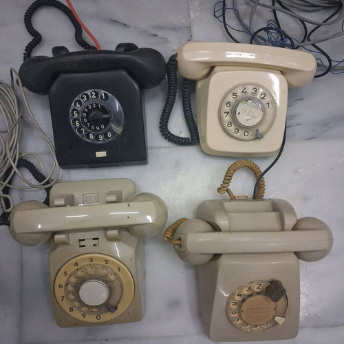 Collectible telephones used, set of 4 from 1960s to 1980s