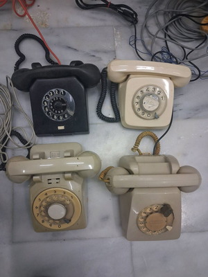 Collectible telephones used, set of 4 from 1960s to 1980s