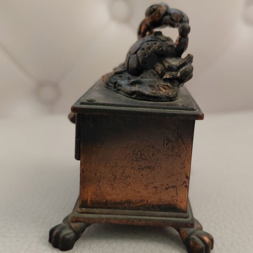 Vintage metal pencil sharpener with Cancer zodiac sign, 1970s