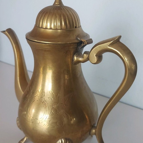 Vintage brass pitcher decorative used