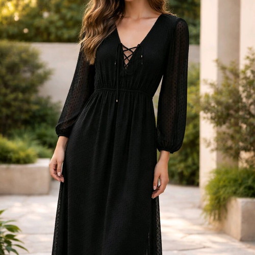 Lynne Katerina Kainourgiou Maxi Dress black like new, size medium