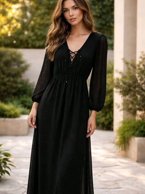 Lynne Katerina Kainourgiou Maxi Dress black like new, size medium