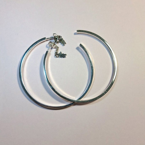 Folli Follie silver hoop earrings like new, large 6cm