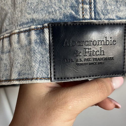 Abercrombie & Fitch Oversized Denim Jacket Light Blue Size S Like New