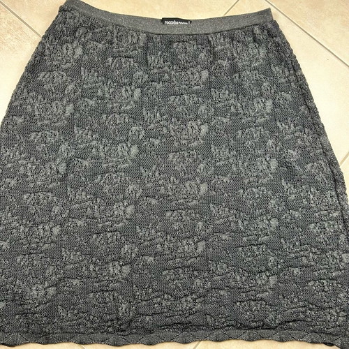 Roccobarocco dark grey knitted midi skirt, made in Italy, size 38