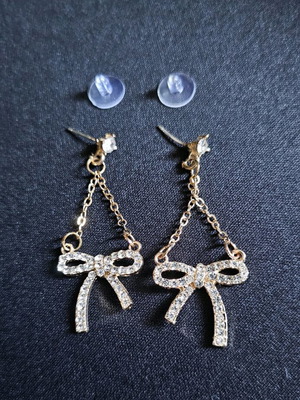 Women's earrings new zircon bow dangle