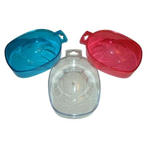 Manicure Bowls set of 6 new, acrylic, blue red transparent