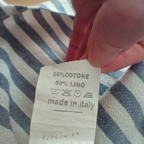 Mini striped linen dress like new, one size, white and blue