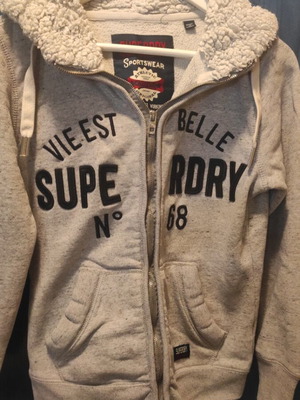 Superdry Aria Applique Zip Hoodie women's size M used, grey