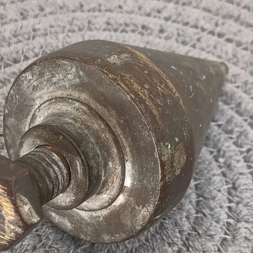 Brass solid construction plumb bob used, 12 cm, 1960s