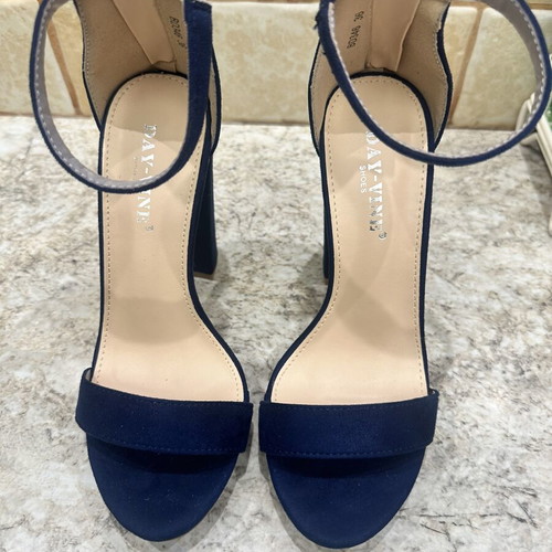 High heel navy blue sandals