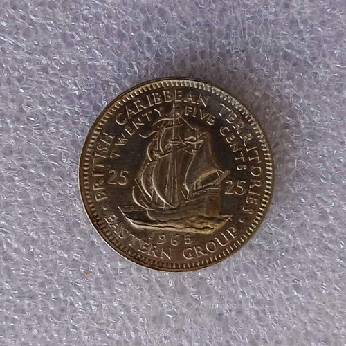Eastern Caribbean States 25 Cents Coin 1965