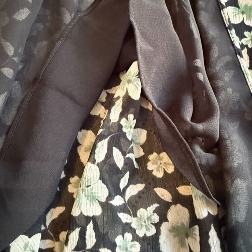 Mango XS long dress with sheer sleeves new, black and green