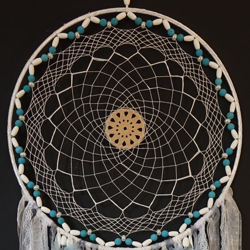 Dreamcatcher 27 new with cotton, wooden and acrylic beads