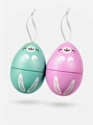 Μεταλλικά δοχεία Trinket Box σε σχήμα αυγού με σχέδια λαγουδάκια σαν καινούργια