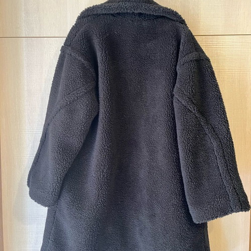 Anran black coat like new, synthetic wool, size L