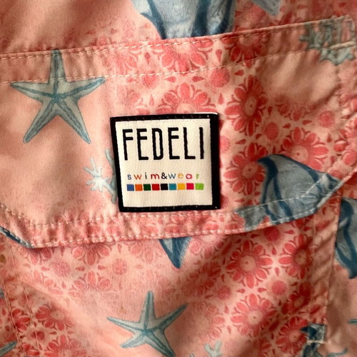 Fedeli Swim Trunk Fish Pink Men Shorts Size M New