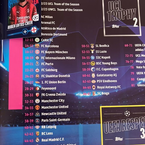 Topps Champion League 2023/24 Sticker Album new with 6 stickers