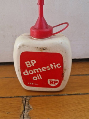 Vintage 1960s oil bottle container for small mechanisms used