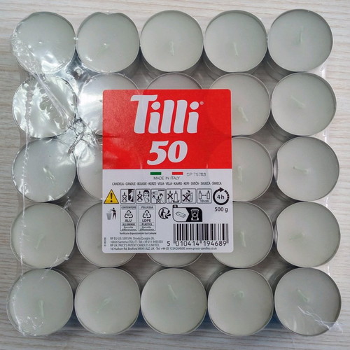 White tealight candles new, pack of 50