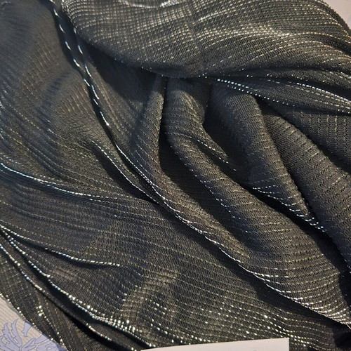 Fabric for sewing new, elastic with silver shiny thread
