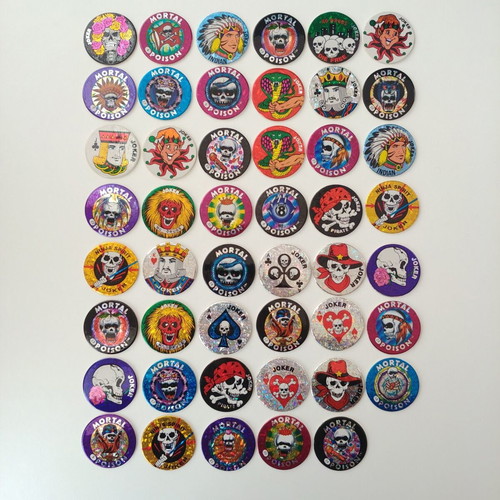 Vintage Joker pogs used, set of 47 from the '90s