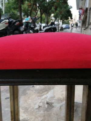 Σκαμπό μεταλλικά μεταχειρισμένα, πακέτο 20, κόκκινο βελουτέ κάθισμα