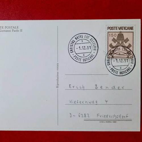 Vatican postcard like new with the Pope