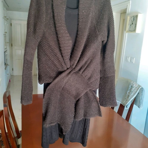 Knitted dress like new, brown, Lolita, wool and polyester