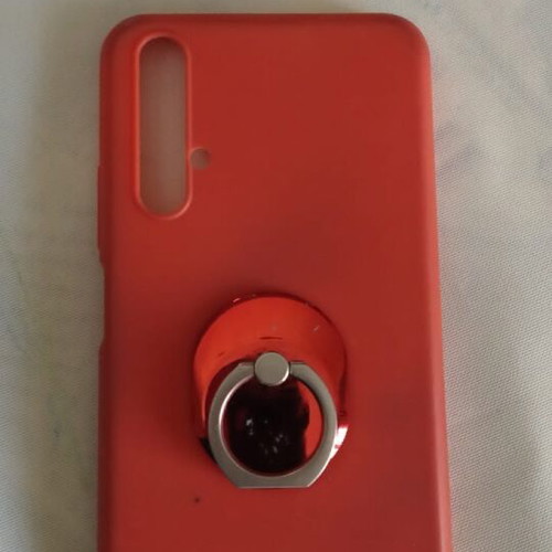 Huawei Nova 5T case with metal ring holder like new, red