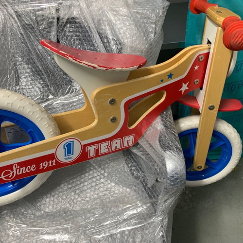 Wooden balance bike for children used