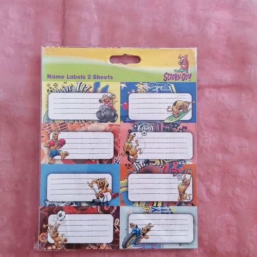 Scooby Doo school name labels stickers new