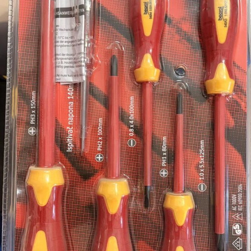 Beorol VDE insulated screwdriver set of 6 new with voltage tester