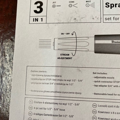Watering set new with quick connector, gun and fitting