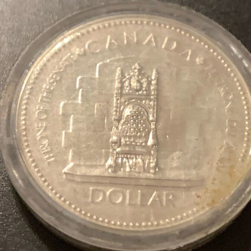 Silver 1 Dollar 1977 Canada Throne used