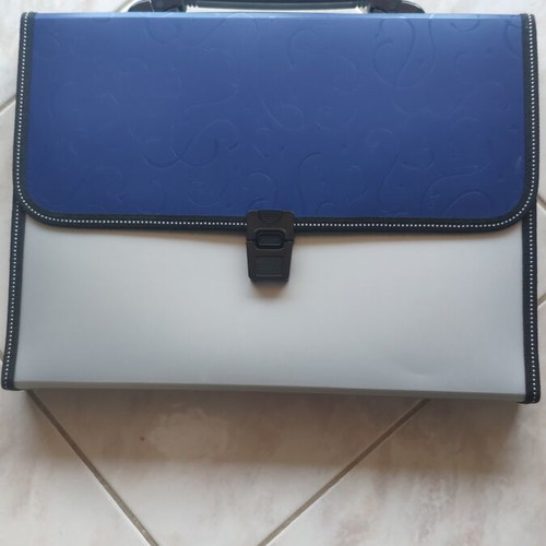 Blue A4 Document Filing Case with 13 Pockets, Like New